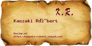 Kaszaki Róbert névjegykártya